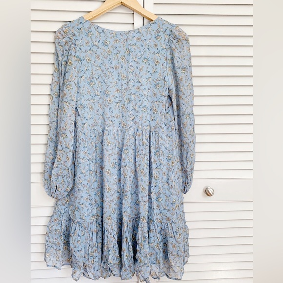 Sezane Blue Floral Mini Dress - Picture 6 of 7